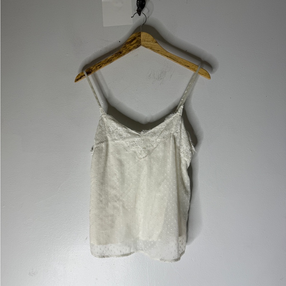 Abercrombie & Fitch Womens Swiss Dot Lace Babydoll Camisole Coquette Fairy Sz S
